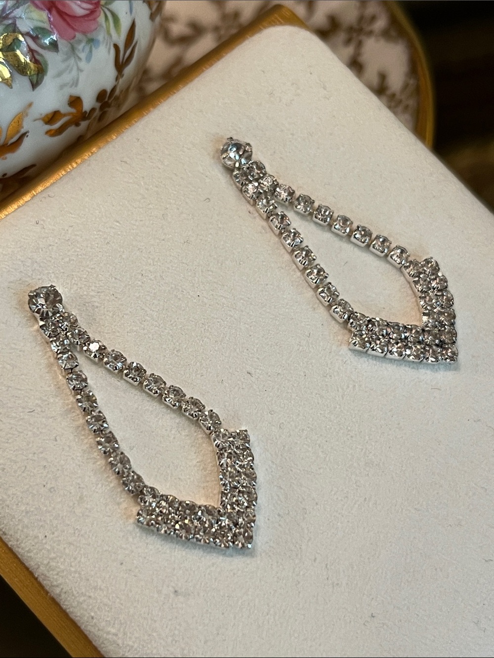 Clear Crystal Drop Earrings